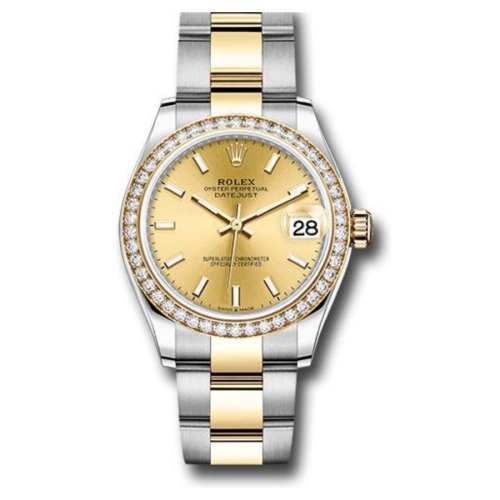 Đồng Hồ Rolex Lady-Datejust 28 279383RBR-0002 Mặt Số Vàng Dây Đeo Oyster Thép Vàng Vàng
