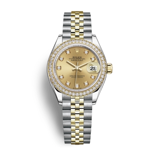 Đồng Hồ Rolex Lady-Datejust 28 279383RBR-0011 Mặt Số Vàng Dây Đeo Jubilee Thép Vàng Vàng