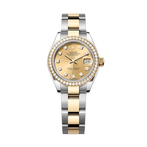 Đồng Hồ Rolex Lady-Datejust 28 279383RBR-0012 Mặt Số Vàng Dây Đeo Oyster Thép Vàng Vàng