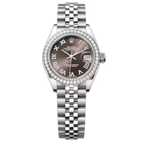 Đồng Hồ Rolex Lady-Datejust 28 279384RBR-0015 Mặt Số Xám Đậm Dây Đeo Jubilee Thép