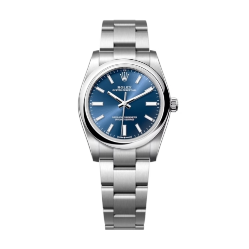 Đồng hồ Rolex Oyster Perpetual 34 124200-0003 Mặt Số Xanh Sáng Dây Đeo Oyster