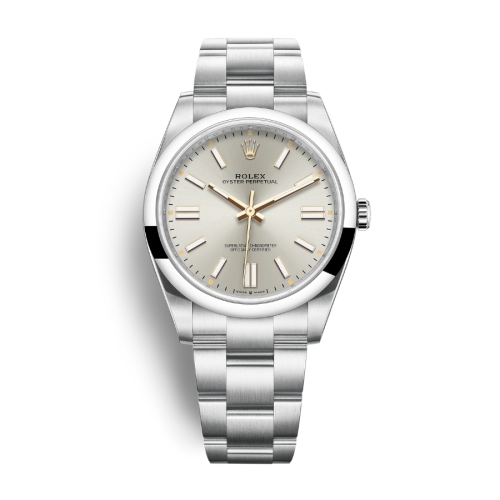 Đồng Hồ Rolex Oyster Perpetual 41 124300-0001 Mặt Số Màu Bạc Dây Đeo Oyster Thép