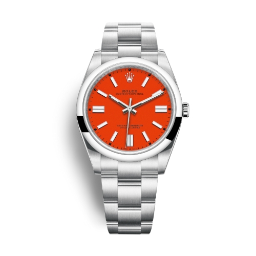 Đồng Hồ Rolex Oyster Perpetual 41 124300-0007 Mặt Số Cam Dây Oyster