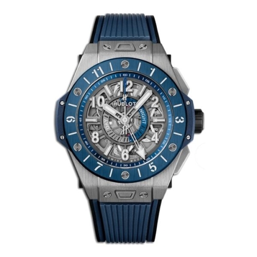 Đồng Hồ Hublot Bigbang GMT Titanium Blue Ceramic 45mm 471.NL.7112.RX