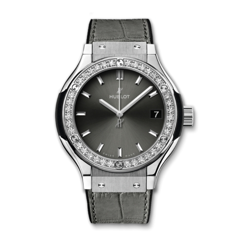 Đồng Hồ Hublot Classic Fusion Racing Grey Titanium Diamonds Bezel 33mm 581.NX.7071.LR.1104