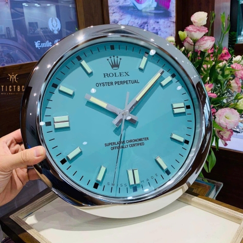 Đồng hồ treo tường Rolex viền thép đường kính 33cm