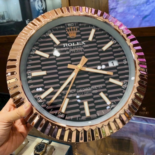 Đồng hồ treo tường Rolex viền vàng đường kính 35cm