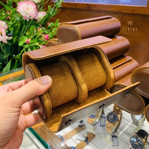 Hộp đựng đồng hồ du lịch da PU cao cấp 2 đồng hồ