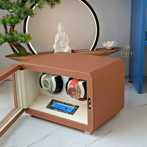 Hộp xoay Driklux bọc da 2 đồng hồ