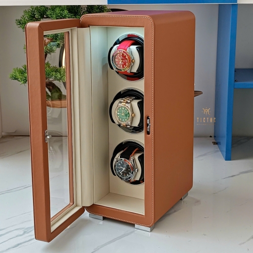 Hộp xoay Driklux bọc da 3 đồng hồ