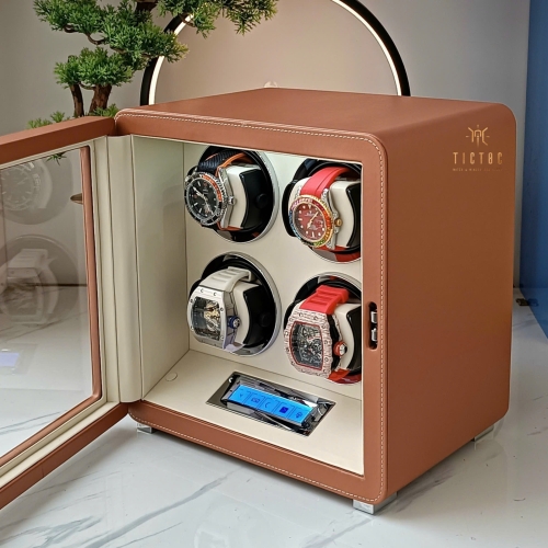 Hộp xoay Driklux bọc da 4 đồng hồ