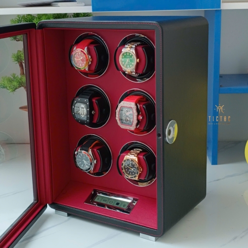 Hộp xoay Driklux bọc da 6 đồng hồ