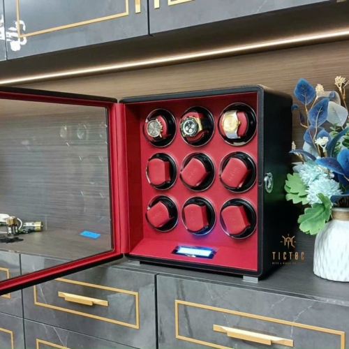 Hộp xoay Driklux bọc da 9 đồng hồ