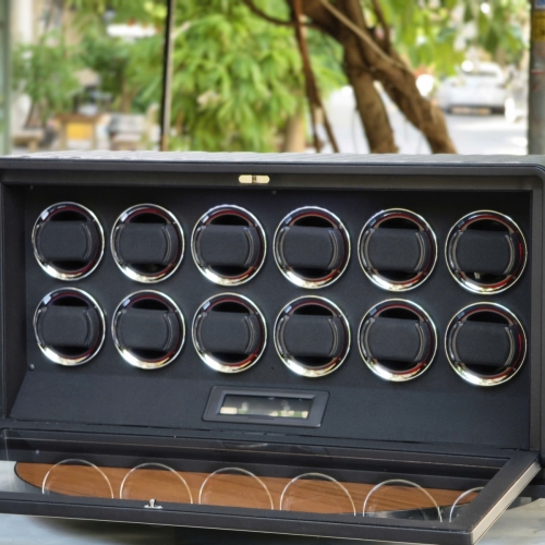 Hộp xoay GrandTourer Luxe 12 bọc da
