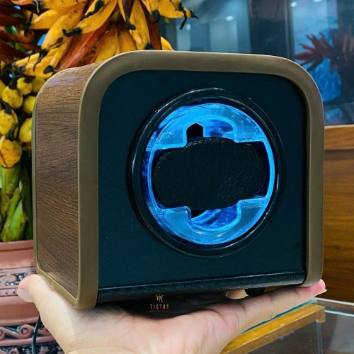 Hộp xoay tích cót Saike Nhật 1 đồng hồ gỗ vòm