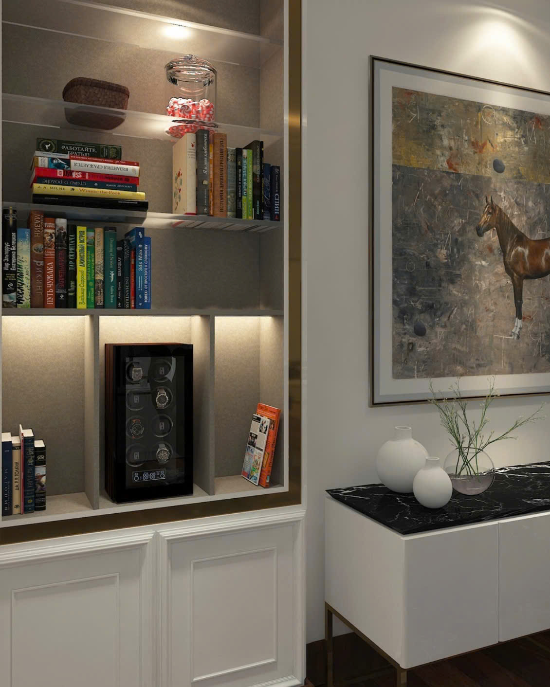 Chiếc tủ xoay phù hợp còn là món đồ nội thất giúp tôn lên vẻ đẹp căn phòng