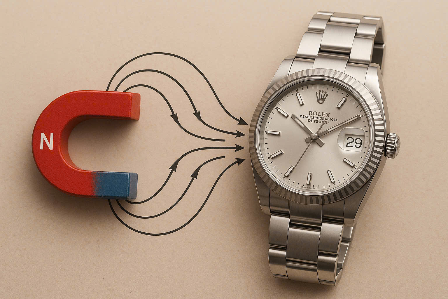 Dấu hiệu của đồng hồ bị nhiễm từ